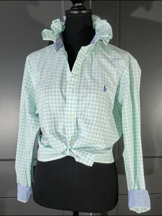 Ralph Lauren Tops - Upcycled Women's Ralph Lauren Ruffled Collar Shirt